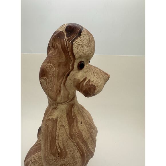 VTG Large 14" Pine Scented Pottery Colorado Poodle Statue Figure Brown Glaze - Picture 7 of 10